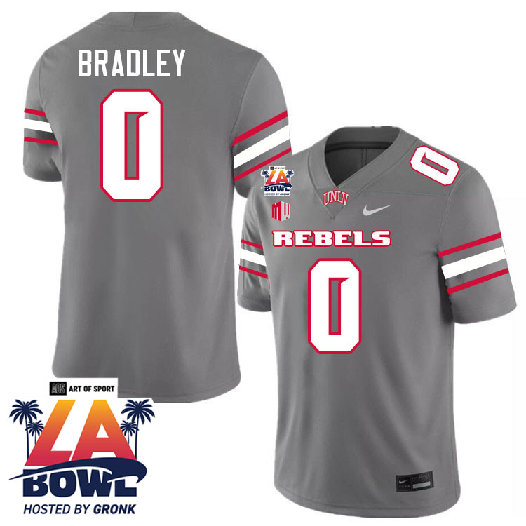 Jaden Bradley LA Bowl Jersey,UNLV Rebels 2024 LA Bowl Jersey-Grey